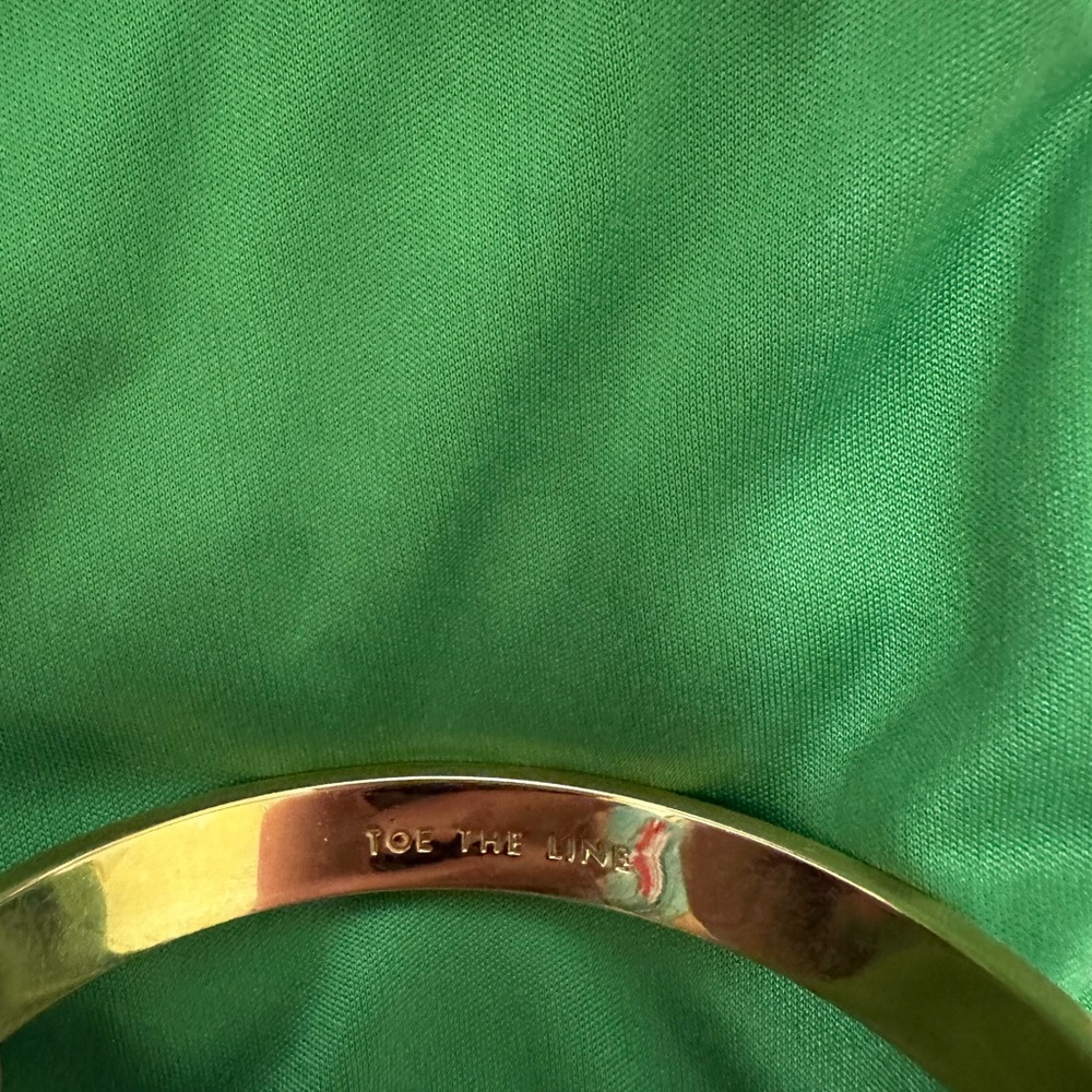 Kate Spade Teal Green and Gild Toe the Line Enamel Bangle - Picture 2 of 2